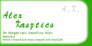 alex kasztics business card